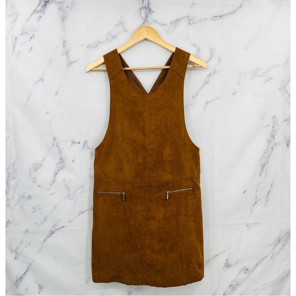 J029 Atmosphere Suede Overall Mini Dress - Picture 3 of 6